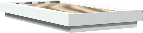 Einzelbett-Holzweiß mit Lattenrost für Matratze 100x200cm