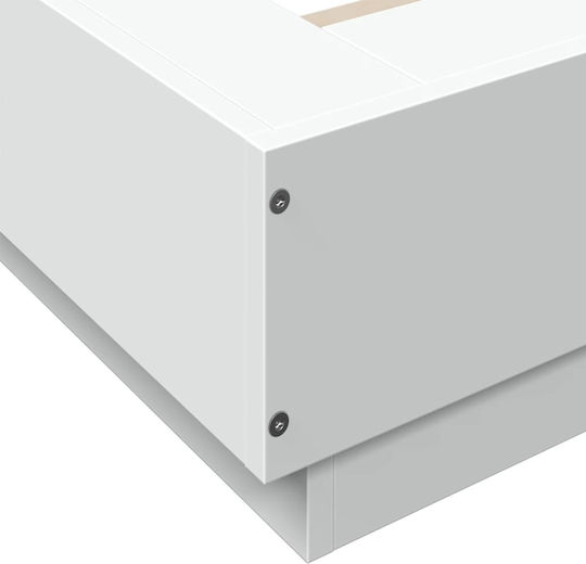 Einzelbett-Holzweiß mit Lattenrost für Matratze 100x200cm