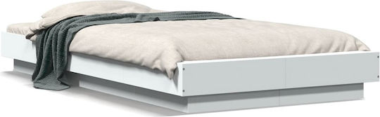 Einzelbett-Holzweiß mit Lattenrost für Matratze 100x200cm