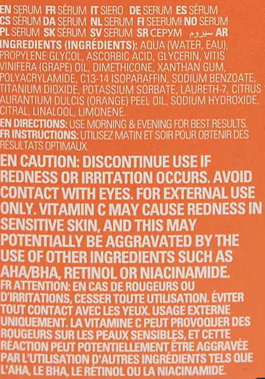 Revolution Beauty Serum Față cu Vitamina C pentru Strălucire 30ml