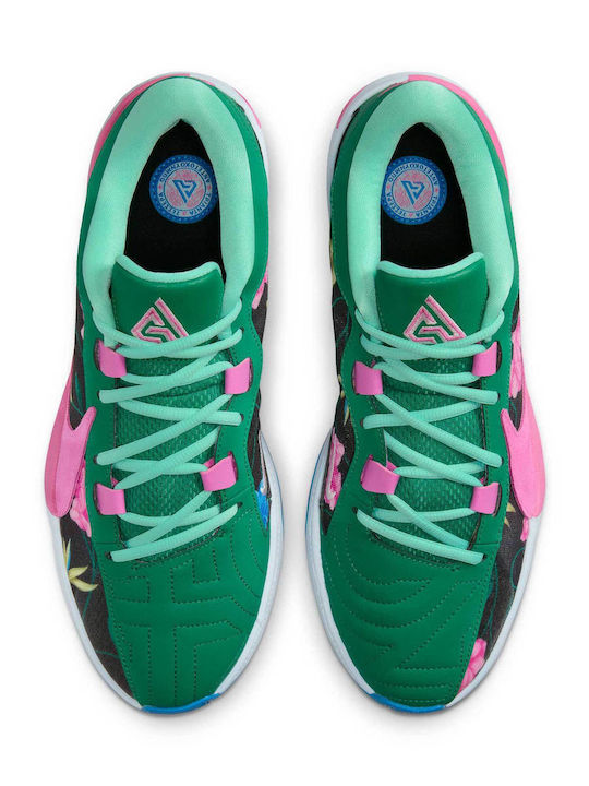 Zoom Freak 5 Low Basketball Shoes Light Photo Blue / Playful Pink / Pink Foam / Black