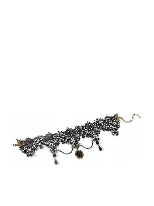 Lace Embroidered Black Choker Necklace Gothic Ch05