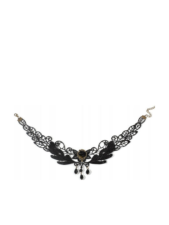 Lace Embroidered Black Choker Necklace Gothic Ch07