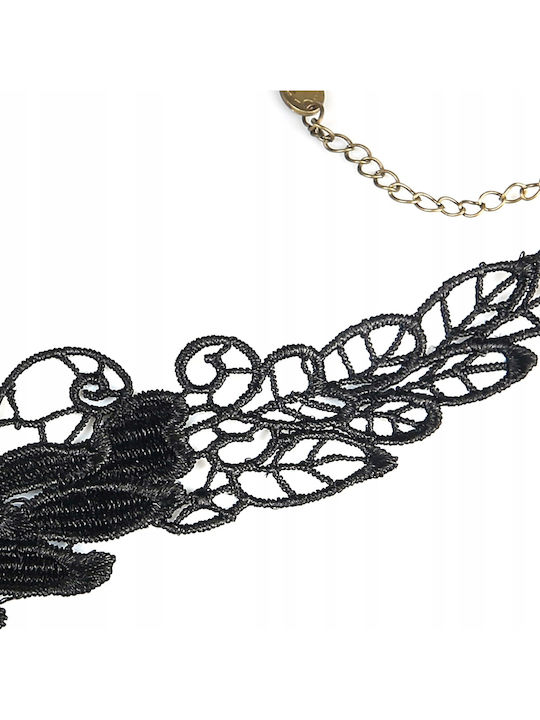Lace Embroidered Black Choker Necklace Gothic Ch05