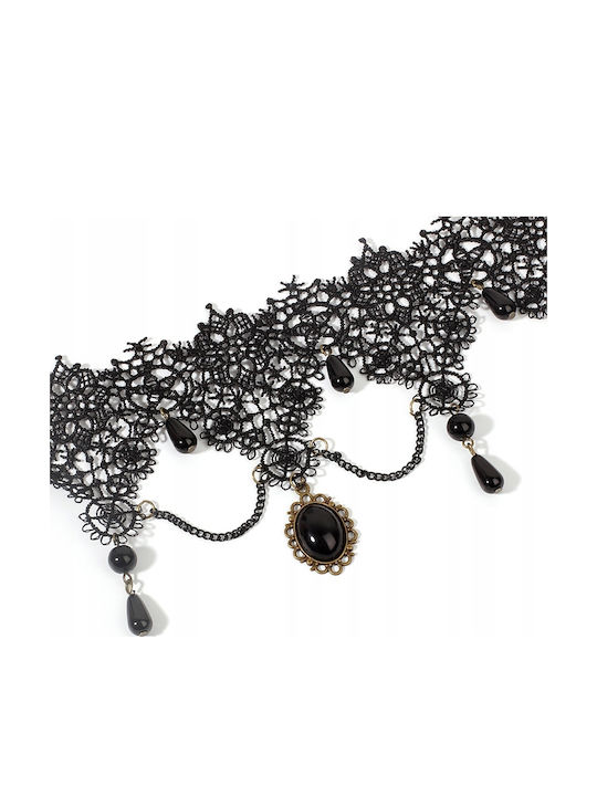 Lace Embroidered Black Choker Necklace Gothic Ch05