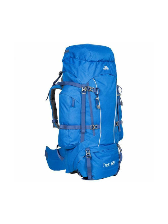 Trespass Trek Rucksack Waterproof Mountaineering Backpack 66lt Blue 265019