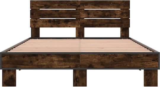 Hälfte Doppelbett Aus Holz Mit Lattenrost Aus Rauchfichte Für Matratze 120x200cm