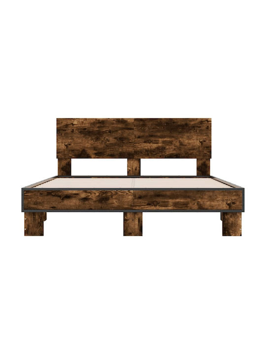 Hälfte-Doppelbett Aus Holz Mit Lattenrost Aus Rauchfichte Für Matratze 120x200cm