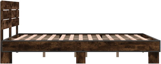 Hälfte Doppelbett Aus Holz Mit Lattenrost Aus Rauchfichte Für Matratze 120x200cm