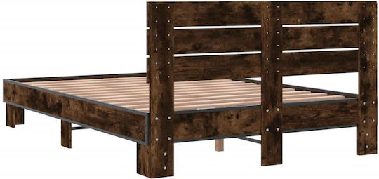Hälfte Doppelbett Aus Holz Mit Lattenrost Aus Rauchfichte Für Matratze 120x200cm