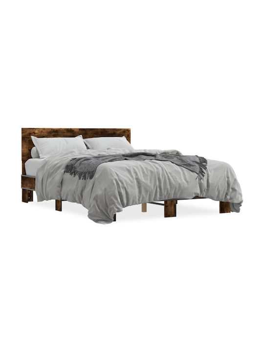 Hälfte-Doppelbett Aus Holz Mit Lattenrost Aus Rauchfichte Für Matratze 120x200cm