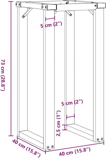 vidaXL Βάση Τραπεζιού Μαντεμένια Μαύρο 40x40x73cm
