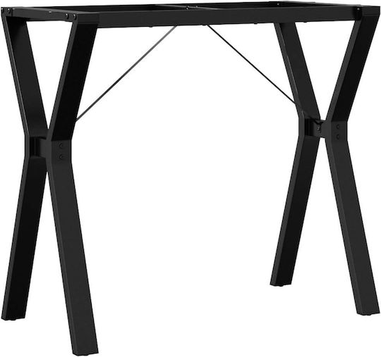 vidaXL Βάση Τραπεζιού Μαντεμένια Μαύρο 80x40x73cm