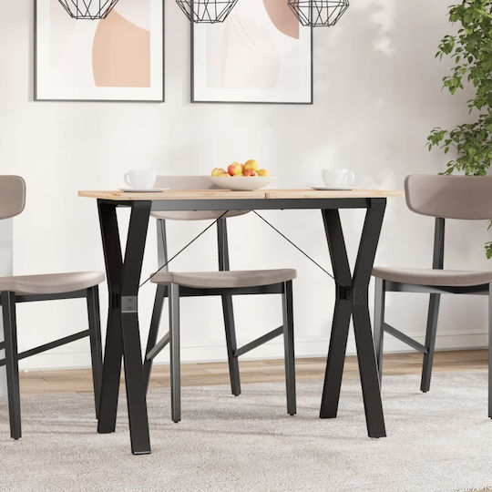 vidaXL Βάση Τραπεζιού Μαντεμένια Μαύρο 80x40x73cm