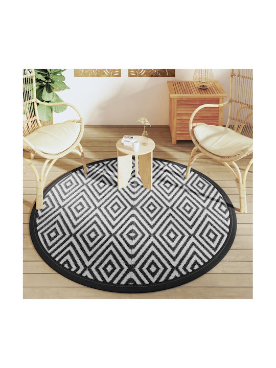 vidaXL Rug Outdoor Rectangular Black and white