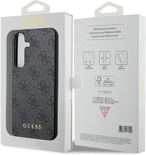 Guess Metal Gold Logo Back Cover Plastic Black (Guess A35 A356)