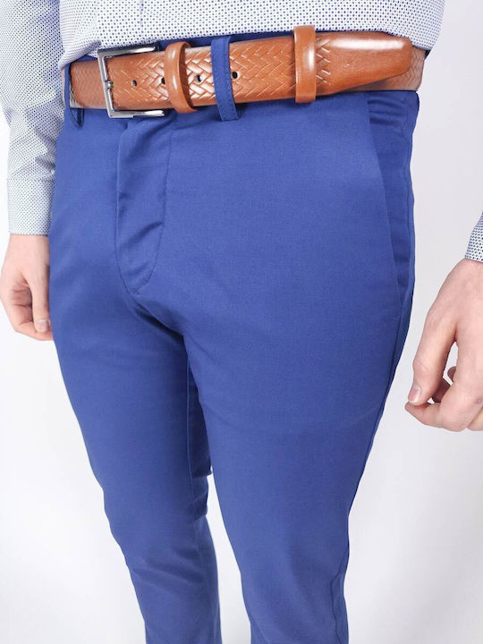 Dellinger Pantaloni Chino cu Croială Slim Blue