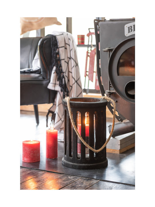 Jolipa Wooden Lantern Black 24x24x69cm