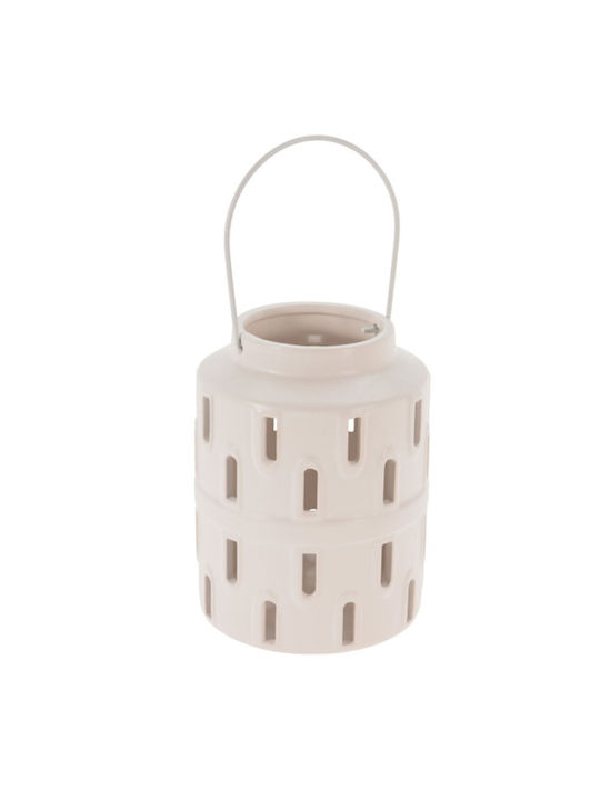Koopman Φαναράκι Μεταλλικό Λευκό 12.5x12.5x17εκ.