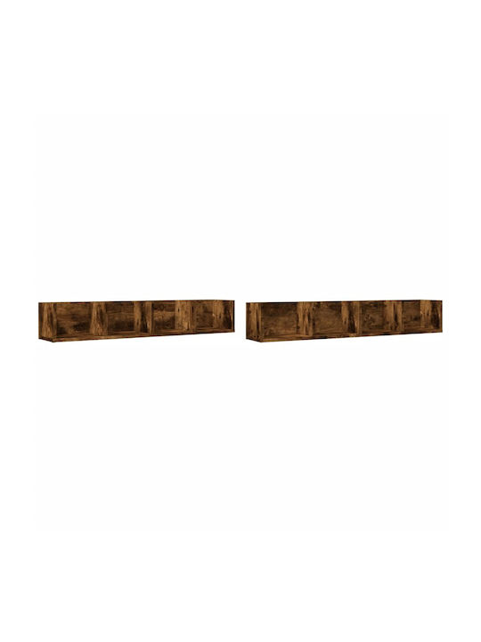 Shelves Wall Smoky Oak 2pcs 99x18x16.5cm