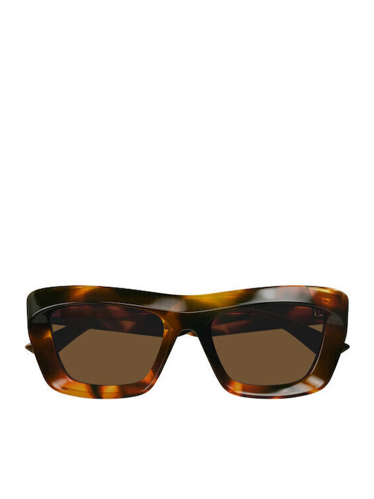 Bottega Veneta Women's Sunglasses with Brown Tartaruga Plastic Frame and Brown Lens BV1283S 002
