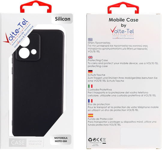 Volte-Tel Back Cover Σιλικόνης με Λουράκι Μαύρο (Moto G84)