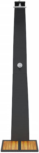 vidaXL Pool Shower Made of Natural Wood 224x60x55cm Black