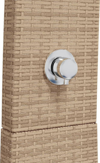 vidaXL Pool Shower Made of Natural Wood 224x60x55cm Beige