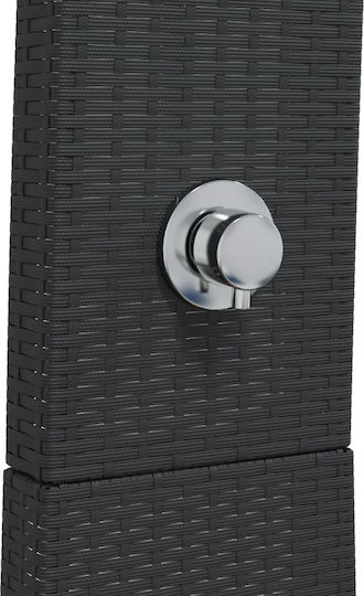 vidaXL Pool Shower Made of Natural Wood 224x60x55cm Black