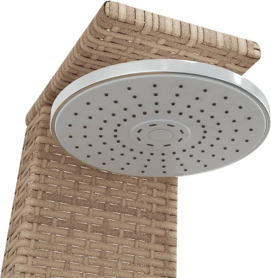 vidaXL Pool Shower Made of Natural Wood 224x60x55cm Beige