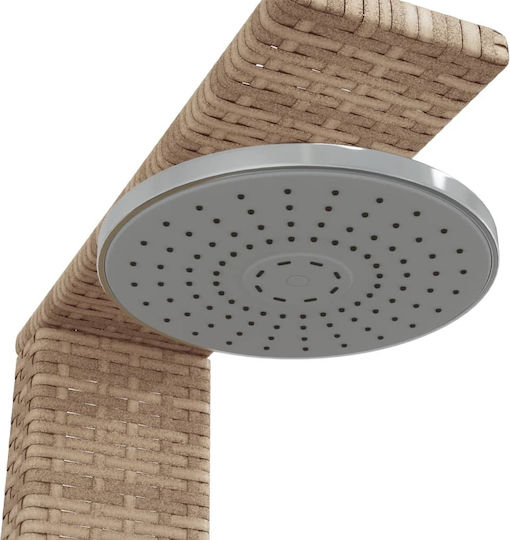 vidaXL Pool Shower Made of Natural Wood 224x55x50cm Beige