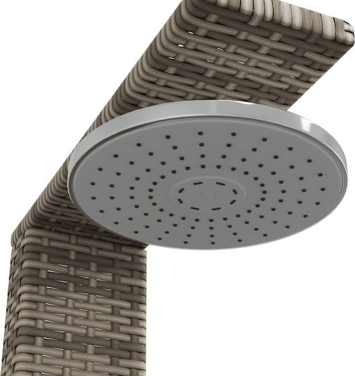 vidaXL Pool Shower Made of Natural Wood 224x55x50cm Gray