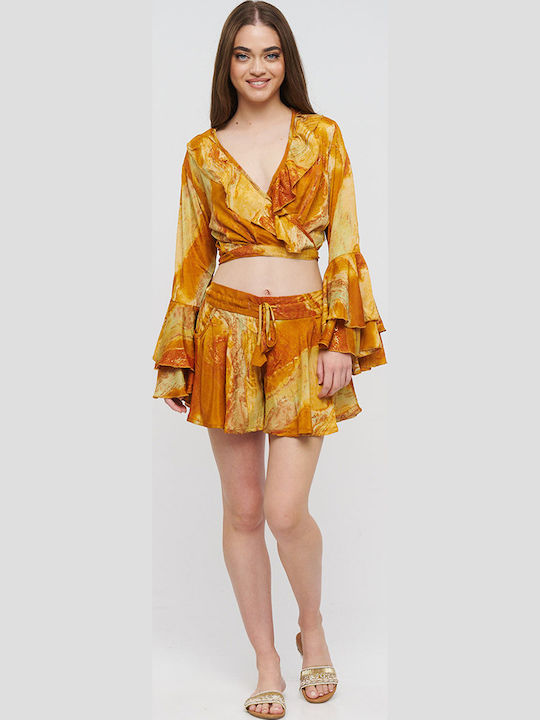 Ble Resort Collection Women's Shorts Beachwear Mustard/brown