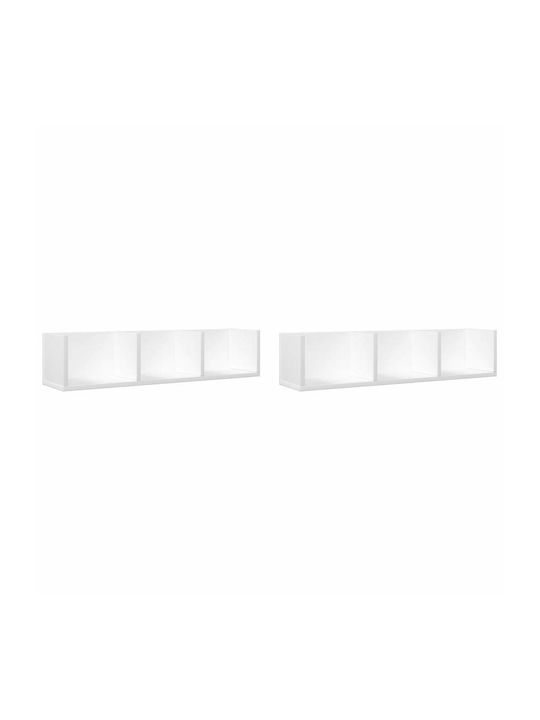 Shelves Wall White 2pcs 75x18x16.5cm