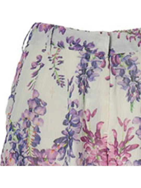 Γυναικεία Παντελόνα Floral Ροζ Μωβ