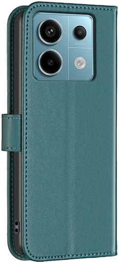 Binfen Калъф Портмоне От Изкуствена Кожа Зелен Redmi Note 13 Pro 4G / Poco M6 Pro 4G