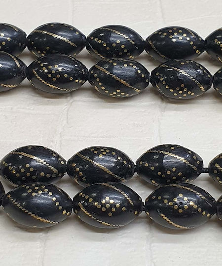 Roloi Komboloi Ebony Worry Beads Black 32cm