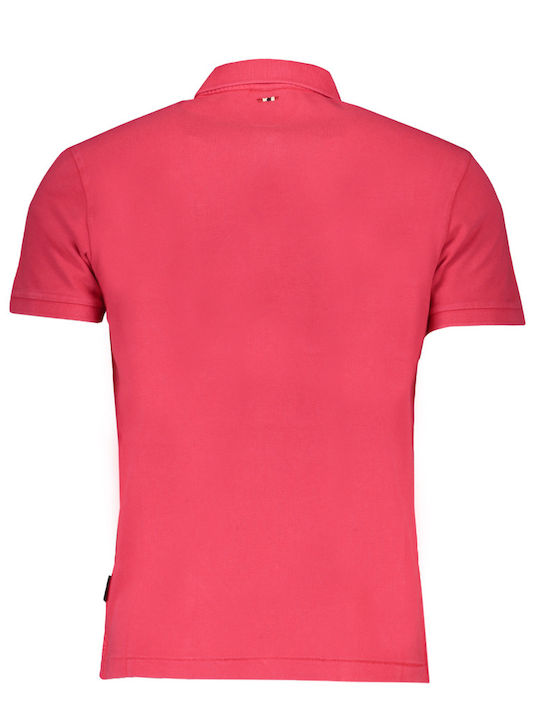 Napapijri Men's Short Sleeve Blouse Polo Pink