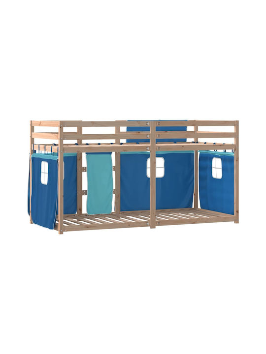 Kids Bed Loft Bed Single Blue for Mattress 80x200cm