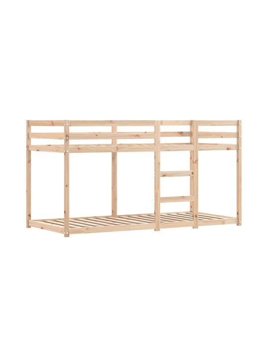Pat pentru Copii Loft Bed Single Roz pentru Saltea 80x200cm