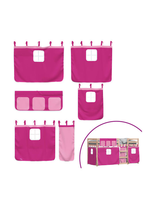 Kids Bed Loft Bed Single Pink for Mattress 90x200cm