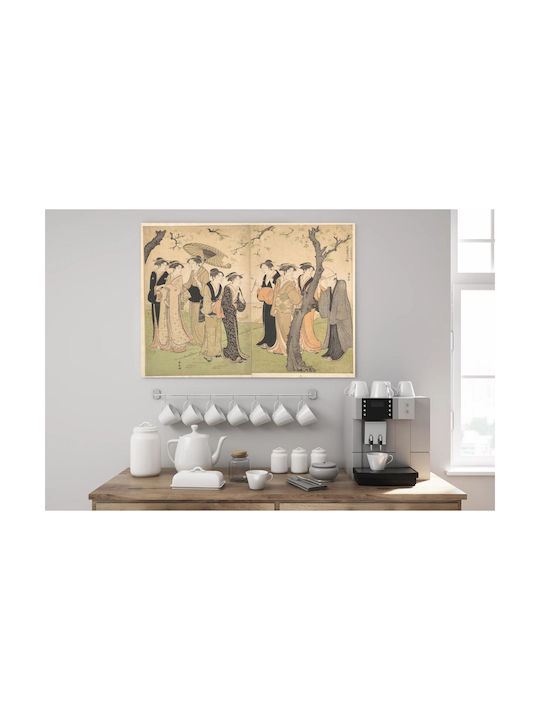 Group Six Geisha Under Cherry Πίνακας σε Καμβά 100x70cm