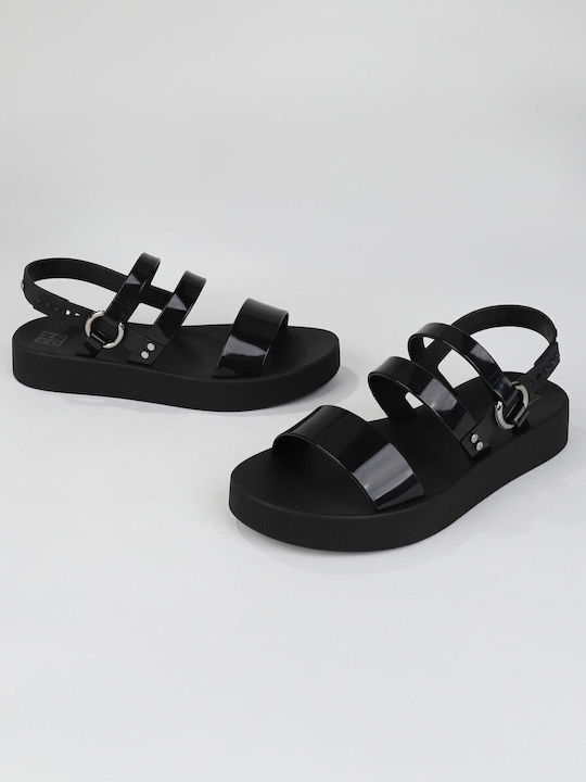 Flache Sandalen für Damen in Schwarz Farbe