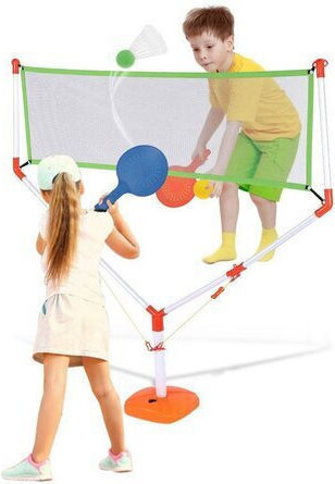 Set de badminton pentru copii Zola, cu plasă, rachete și minge din plastic