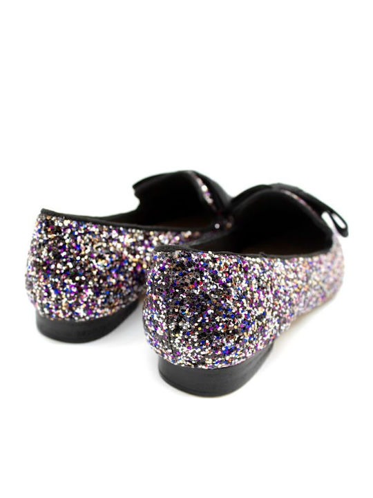 Lederne Damen Ballerinas Spitz zulaufend in Mehrfarbig Farbe