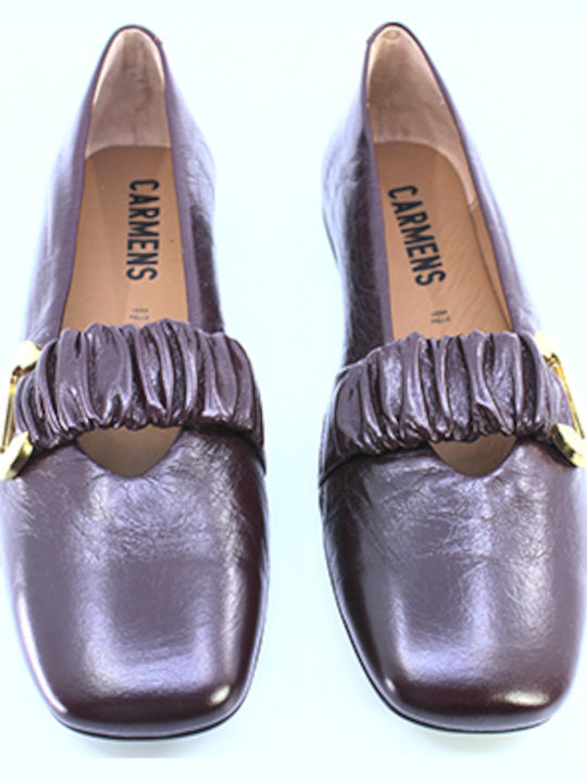 Leather Ballerinas Burgundy