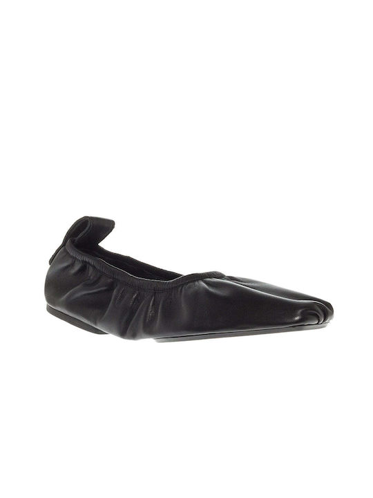 Elena Iachi Leather Ballerinas Black