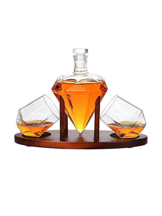 Mikamax Glass Decanter with Stopper & Glasses 850ml