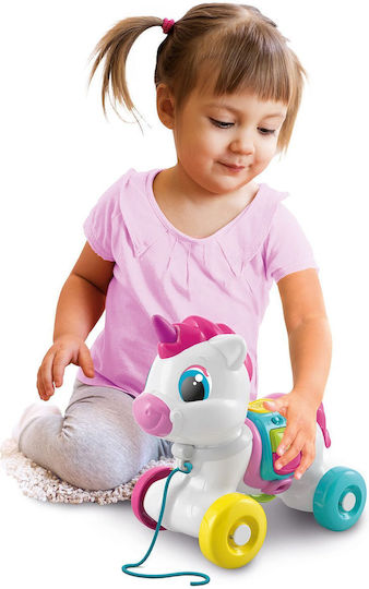 Baby Clementoni Συρόμενο Παιχνίδι Μονόκερος με Ήχους για 6+ Μηνών