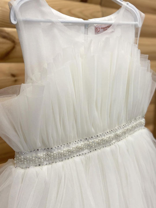 Extan Bebe Rochie pentru Copii Din Tulle White